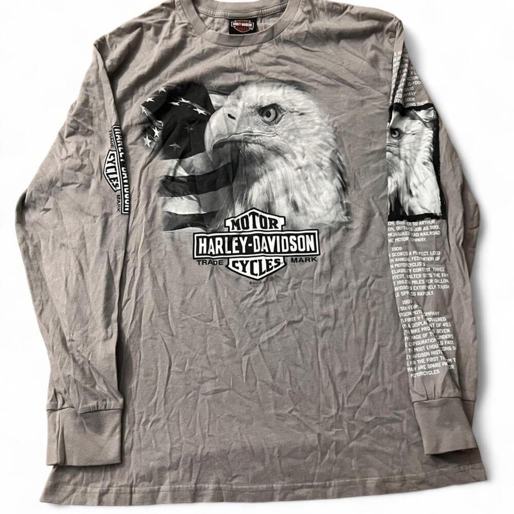 Harley-Davidson Wild West Lubbock TX Long Sleeve Eagle Tee L